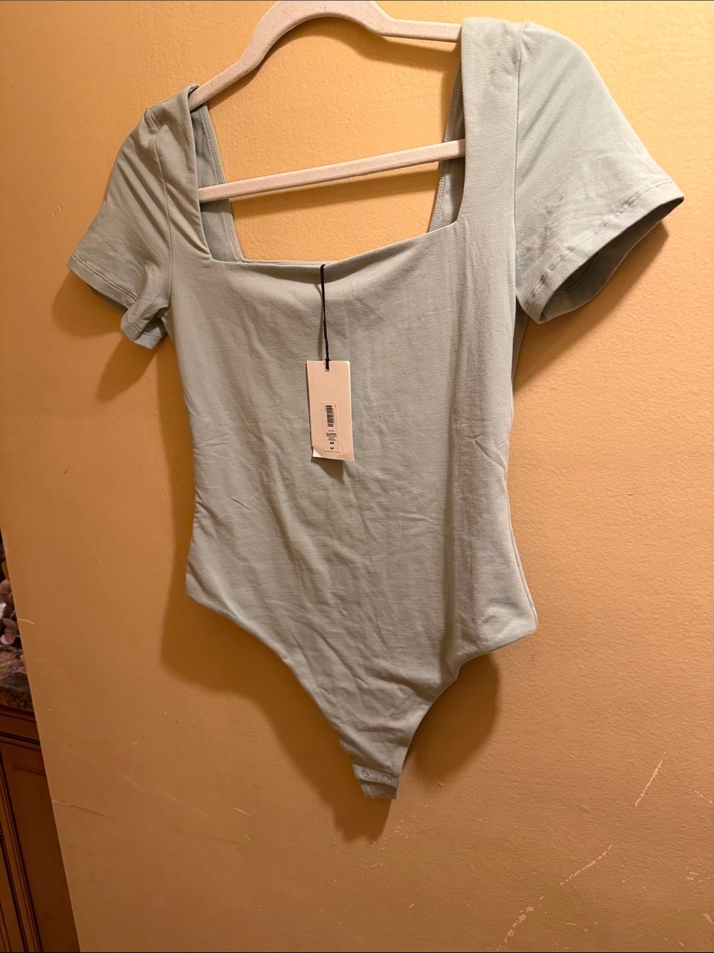 Aritzia Square Neck Short Sleeve Bodysuit - Sage Green